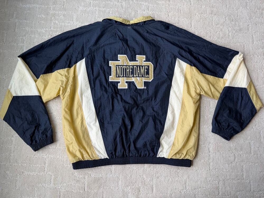 VTG Notre Dame Champion Zip Up Windbreaker Lightweight Jacket Mens